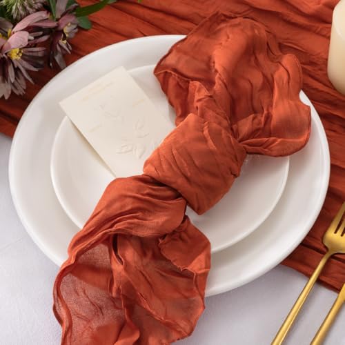 Terracotta Burnt Orange Cloth Napkins Bulk Set of 20 - Elegant Table Linens