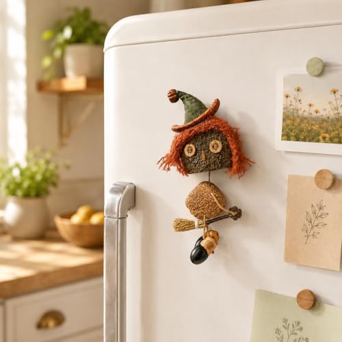 Halloween Witch Decor - Handmade Dried Fruit Shell Ornament for Fall & Halloween