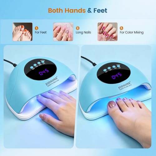 JODSONE M50005 UV LED Nail Lamp Blue Gel Polish Dryer with Auto Sensor & 4 Timer Modes