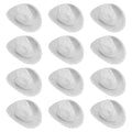 Mini Cowboy Hats Set - 12 White Glitter Dot Western Accessories, 2.6x2.2 Inch