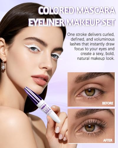 Black Waterproof 5D Tubing Mascara & Eyeliner Set - Long Lasting Eye Makeup