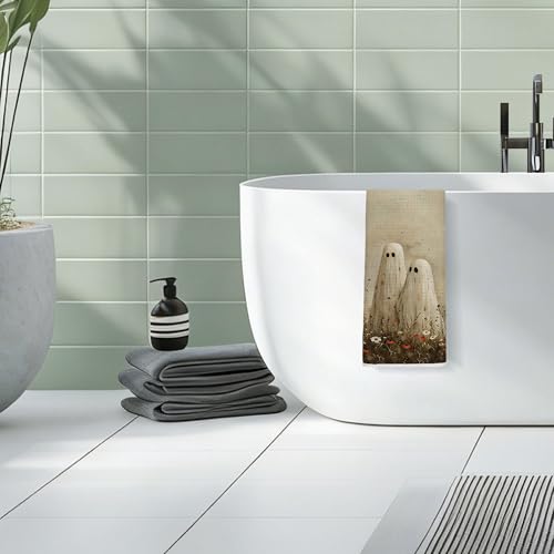 Halloween Ghost Kitchen Hand Towels - 16x24in Decorative Dish Towels - Ghost Towel Variation