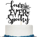 Halloween Spooky Cake Topper - Black Glitter 4th Birthday Decoration