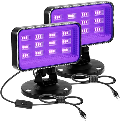 30W Waterproof Outdoor UV Black Light Flood Light for Glow Parties and Halloween
