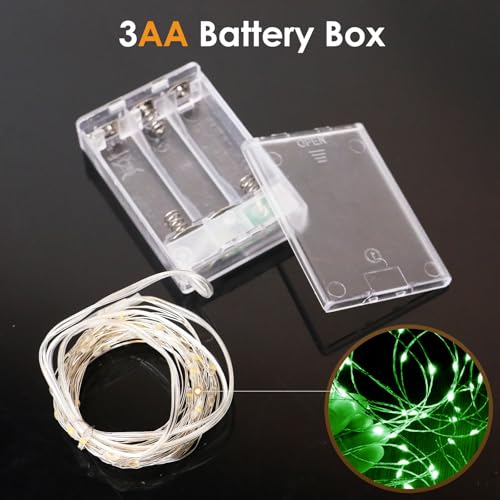 Battery Fairy Lights 5 Pack with Timer, 50 LED Mini String Lights for Indoor Decor - Green