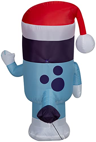 Bluey Christmas Inflatable with Santa Hat - 3.5 FT Lighted Yard Decoration
