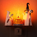 Amber Ghost Campfire Halloween Night Light - Spooky Flickering Ghost Lamp - 1 Pack