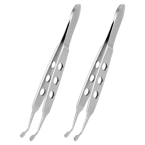 FOMIYES 2Pcs Stainless Steel Eyelid Tweezers Eye Care Tool for Meibomian Gland Expressor and Eyelid Blockage Removal Portable Eye Treatment Tweezers