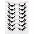 False Eyelashes Spiky Doll-Eye 8-15mm Wispy 8D Faux Mink 7 Pairs Pack