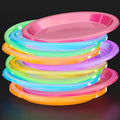 Black Light Glow Party Plates - 60 Pack, 9 Inch Assorted Neon Disposable Plates - UV Reactive for Birthday & Neon Parties