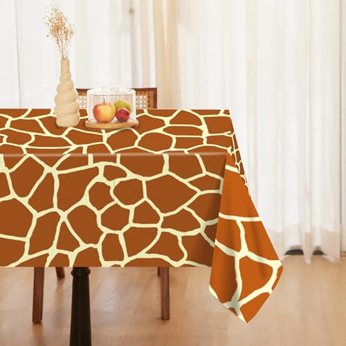 Giraffe Pattern Party Plastic Tablecloth - Jungle Animals Kids Birthday Decor