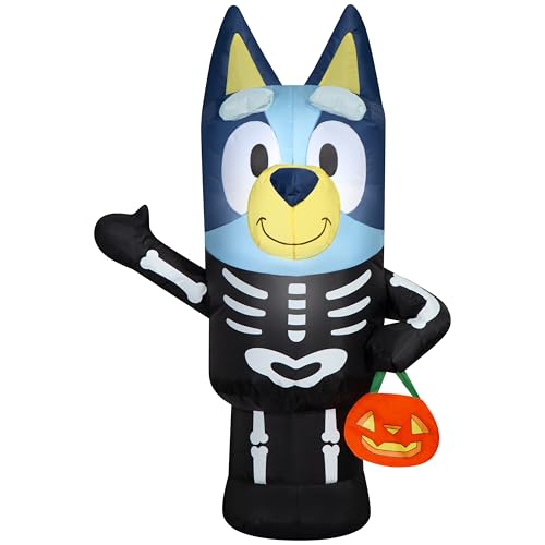 3.5 Ft Lighted Skeleton Inflatable Yard Decoration for Halloween Outdoor Decor