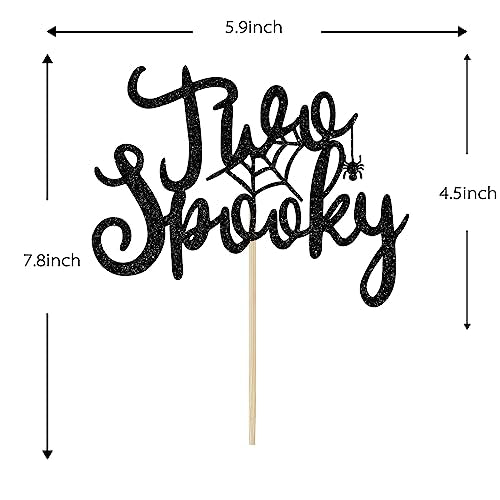 Halloween Birthday Cake Topper - Spooky Black Glitter Decoration for 6-10 Inch Cakes