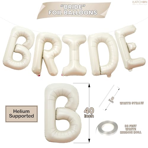 Cream Bride Balloons - 40 Inch Giant Wedding & Bachelorette Decorations