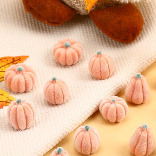 Mini Velvet Pumpkins Set - 45 Artificial Fall Decor for Centerpieces, Vases & Crafts