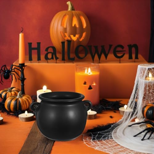 Ceramic Witch Cauldron Bowl for Halloween Candy & Snacks - Festive Decor