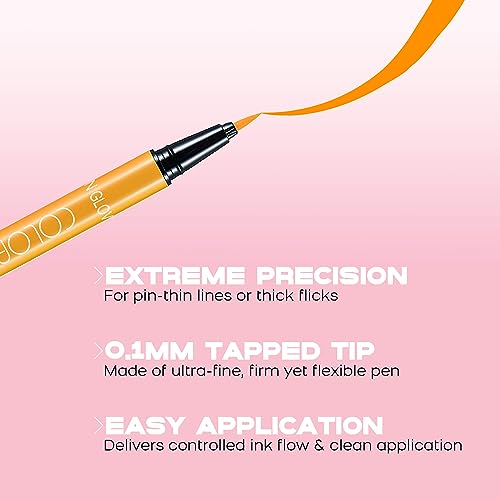 UV Neon Liquid Eyeliner - Matte, Waterproof, Smudge-proof - Neon Orange, 8 Colors