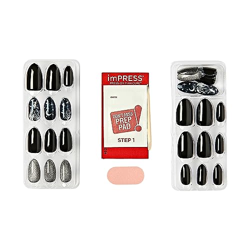 Bewitching Halloween Blue Almond Press-On Manicure - Medium Length, Chip & Smudge Proof