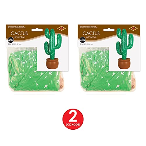 Inflatable Cactus Decor Pack - 2 Large Southwest Desert Party Decorations