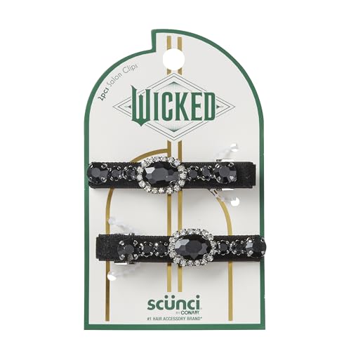 Black Elphaba Rhinestone Salon Clips - 1 Pack Hair Accessories for Women - Gifts for Her