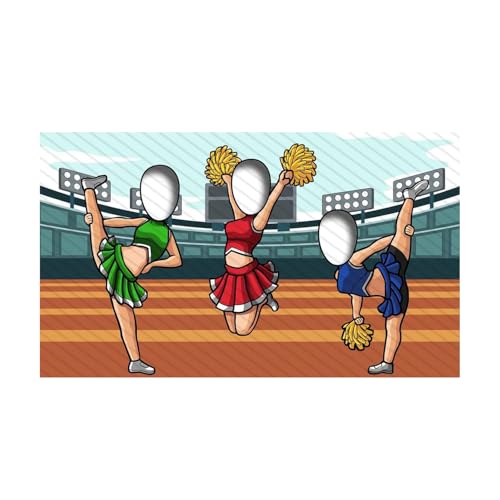 Cheerleader Face Hole Cutout Banner - 42 x 72 Inch Party Photo Prop