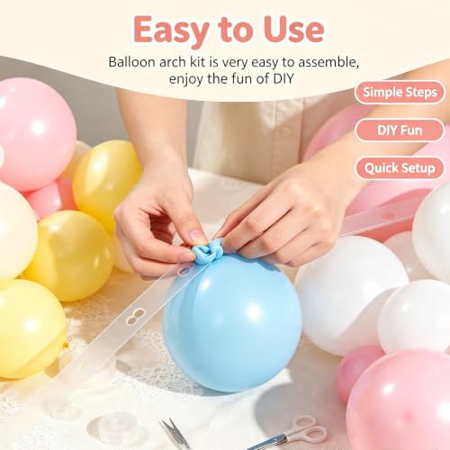 Pastel Balloon Arch Kit with 146 Latex Balloons for Party Decor