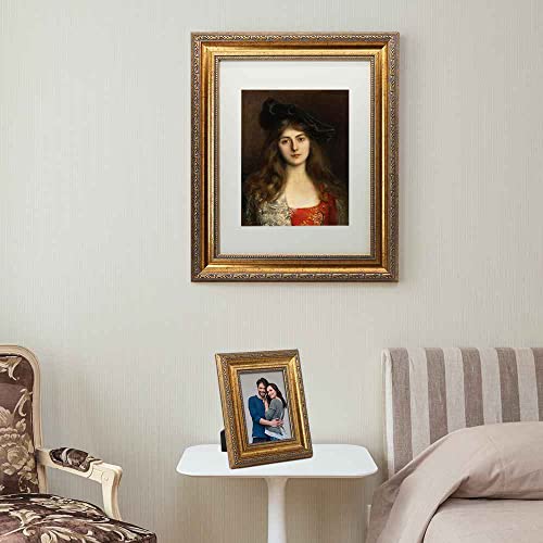 11x14 Mat & 8x10 Photo Frame Antique Gold with HD Organic Glass & Black Velvet Back - Variation of THIS listing