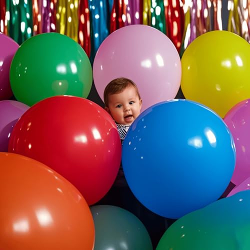 Colorful 36 Inch Latex Balloons Pack of 50 - Giant Party Balloons for Events