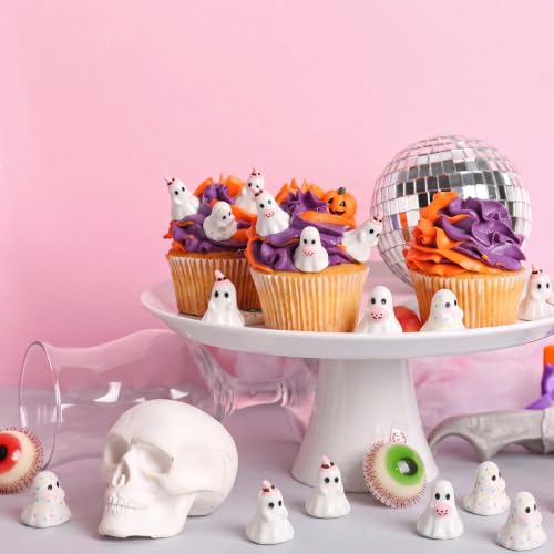 Mini Pastel Ghost Figurines Bulk Set - Halloween Decor, 75 Pieces with Variation Ghost