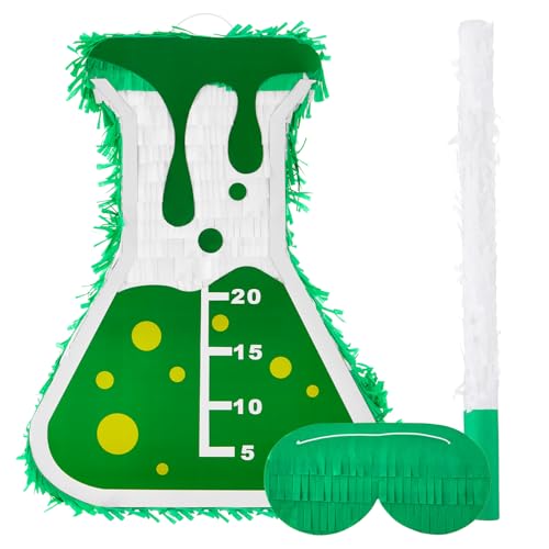 Science Beaker Piñata with Stick and Eye Mask Party Supplies