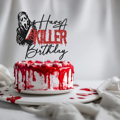 Halloween Zombie Vampire Cake Topper - Glitter Birthday Party Decorations