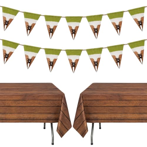 Halloween Decorations Set with Banner and Rustic Tablecloth - Country Style Party Supplies