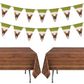 Halloween Decorations Set with Banner and Rustic Tablecloth - Country Style Party Supplies
