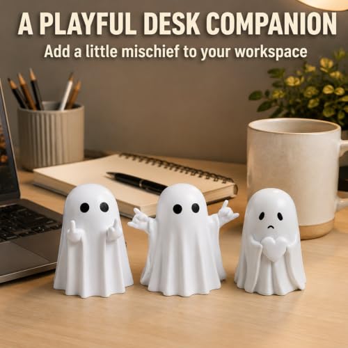 3pcs Halloween Ghost Figurines Set - Cute Spooky Indoor Decorations for Farmhouse & Tiered Tray