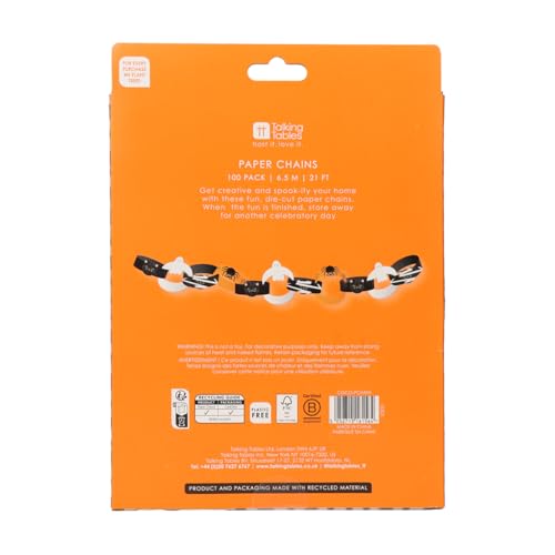 Halloween Paper Garland - 100 Precut Spooky Prints DIY Party Decor & Classroom Craft