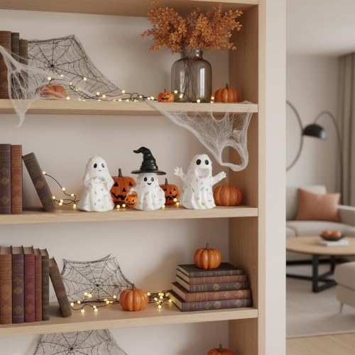 Halloween Ghost Figurine Set A - 3 PCS Spooky Ghost Decorations for Home & Party