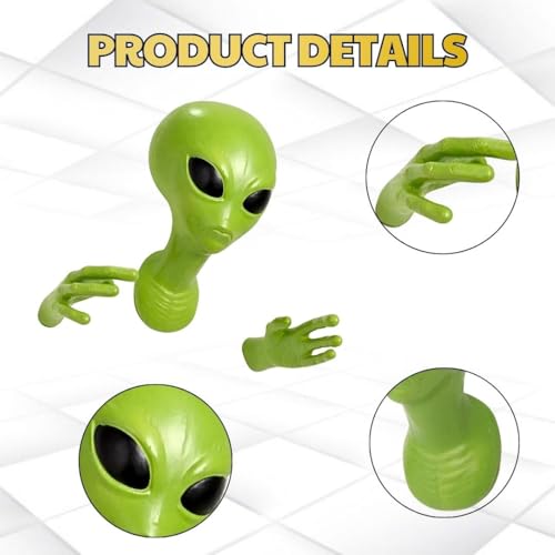 Alien Head Wall Decor - 3D Sci-Fi Sculpture with Hands & Head, Halloween Wall Art