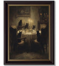 Vbaourut Gothic Black Cat Wall Art - Moody Framed Canvas Decor 16x12