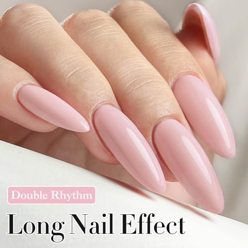 Double Rhythm 15ML Gel Nail Polish - Baby Pink, Same Color, Soak Off, Salon & DIY Manicure