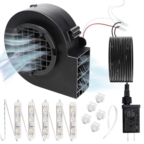 12V 1.5A Inflatable Fan Replacement with 2A Plug & LED Lights - Halloween & Xmas Yard Decor