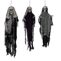 Halloween Decorations 3 Pack Hanging Skeleton Ghosts - Grim Reaper Props with Adjustable Arms