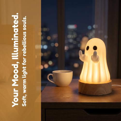 Indoor Halloween Ghost Figurine - Light-Up Rustic Spooky Decor
