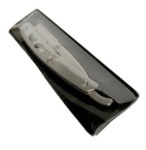 Classic Samurai CS-102 Stainless Steel Professional Barber Straight Edge Razor with 100 Lord Single Edge Razor Blades (Silver Metal)