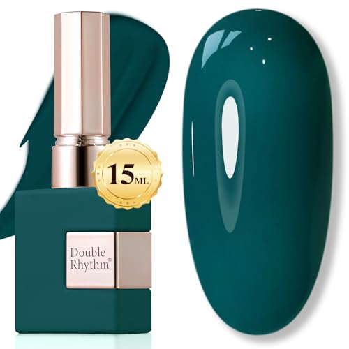 Teal Green Double Rhythm 15ML Gel Nail Polish - Same Color, Soak-Off, Long-Lasting
