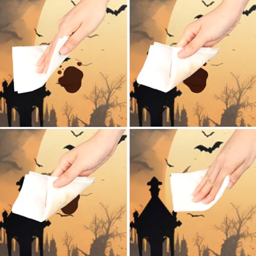 Halloween Moon Night Bats Tree Round Fitted Waterproof Tablecloth - 56 Inch, Elastic Edge