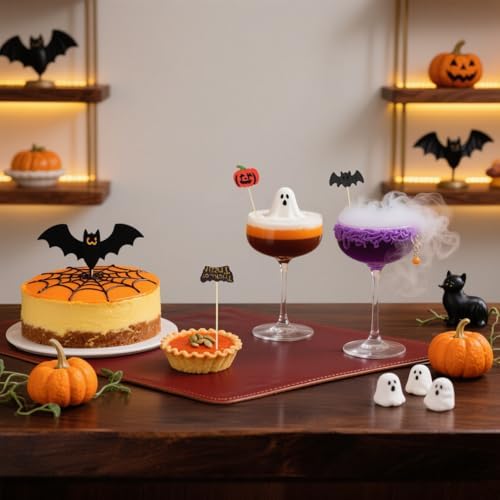 Wood Halloween Picks for Appetizers and Cocktails - 200PCS, Fall Party Decor