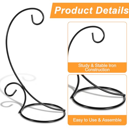 16 Black Iron Ornament Display Stands for Hanging Decorations