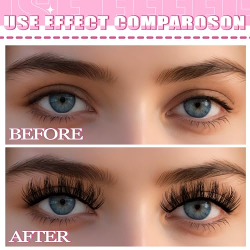 3D Faux Mink False Eyelashes Cross Fluffy Natural Look - 8 Pairs Variation 001D-0.67IN-Manga