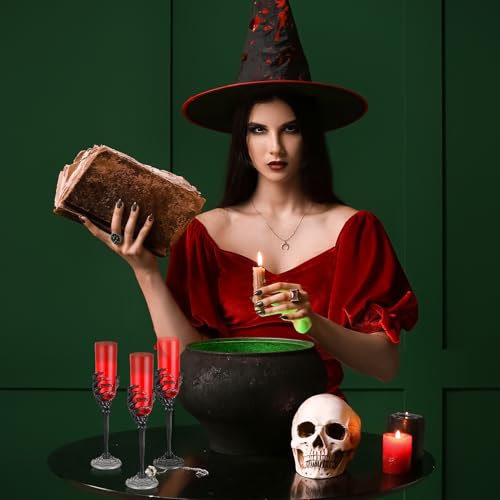 24 Pack Halloween Skeleton Hand Goblet Cups - Black & Red, 4.6 oz