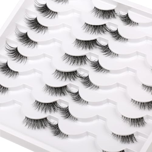 Wispy False Eyelashes - Half Cat Eye Lashes Short Natural Lashes 2 Styles Pack